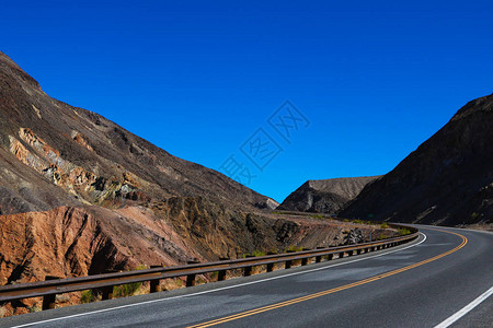 66号公路古老的全景观望着一条无尽的直行道路背景