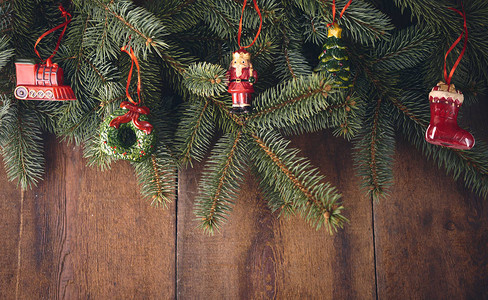 圣诞背景有fir树和黑图片