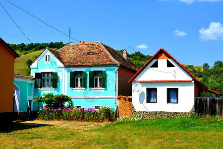 的典型乡村景观和农民住宅图片