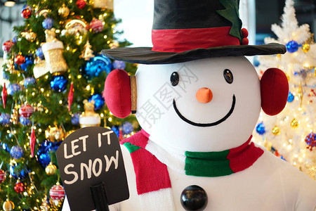 雪人圣诞节和新年装饰图片