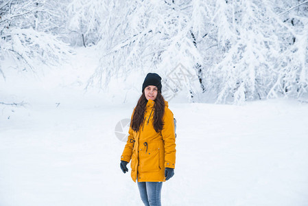 在雪地冬季公园概念图片