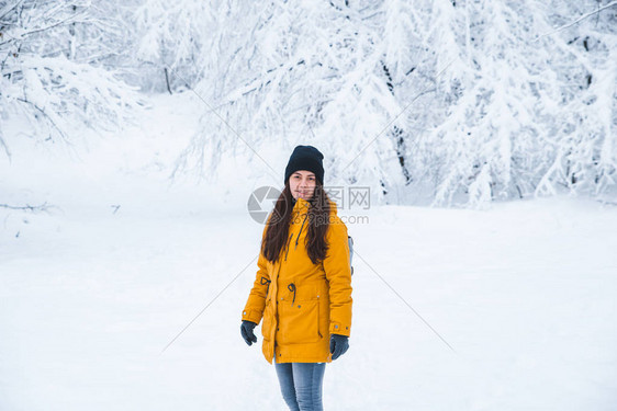 在雪地冬季公园概念图片