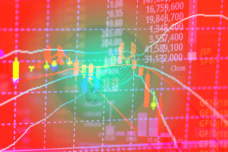 具有股票市场价格屏幕背景证券交易所交易投资和金融概念理的蜡烛条图图片