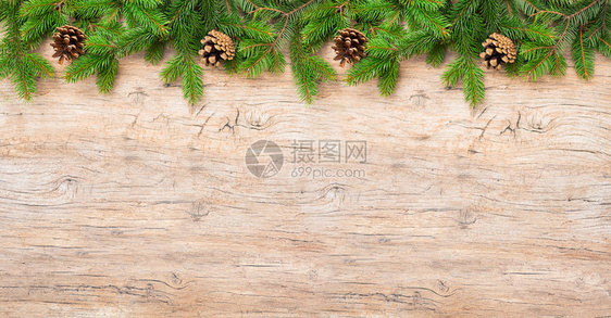 圣诞节与森林树枝和图片