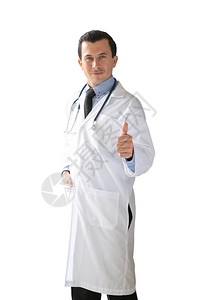 医生用剪切路径在白色背景上孤立图片