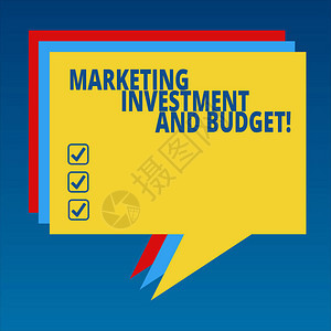 手写文本营销投资和预算概念意义投资广告促销一堆语音气泡不同颜色的空白彩色图片