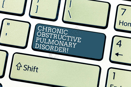 手写文本慢阻塞肺病概念意义疾病医疗需要键盘意图创建计算机消息背景图片