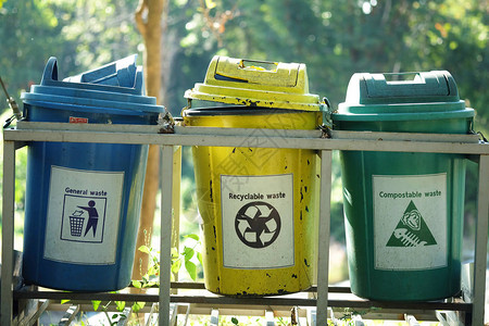 彩色分体式垃圾桶普通垃圾桶可回收垃圾桶图片