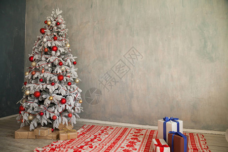 白圣诞树卧室内礼节假图片