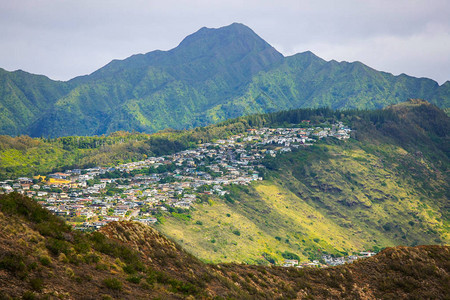 夏威夷奥胡东南Koolau山脉基地的Kaim图片