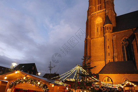 德国明斯特的圣诞节背景图片