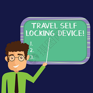 手写文本旅行自锁装置概念意指保护您的行李图片