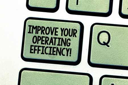 手写文字书写提高您的运营效率概念意义进行调整以提高效率键盘意图创建计算机消图片