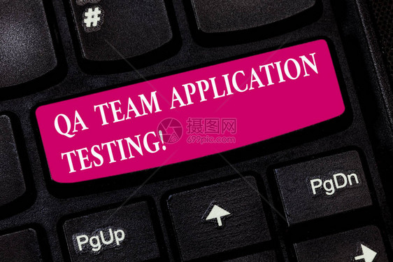 概念手写显示Qa团队应用程序测试商业照片展示问答制作软件测试键盘意图创建计图片