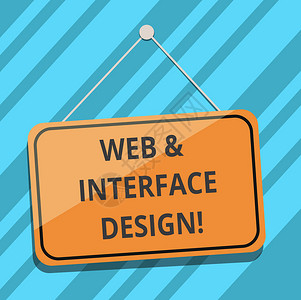 显示Web和界面设计的文本符号概念照片网站设计师在线网站开发带有反射线和大头钉的空白悬挂图片