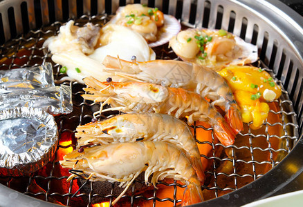 韩式海鲜烤背景图片
