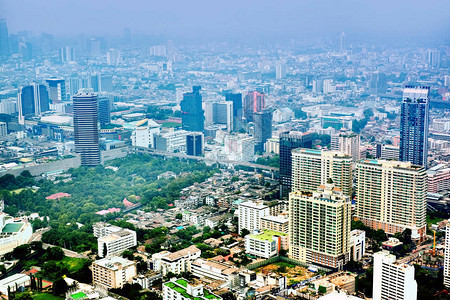 曼谷城市景观的鸟瞰图图片
