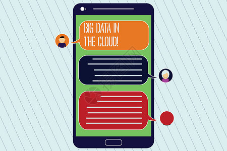 云中的手写文字本大数据概念意指信息技术在线现代文件存储移动式信使屏幕图片
