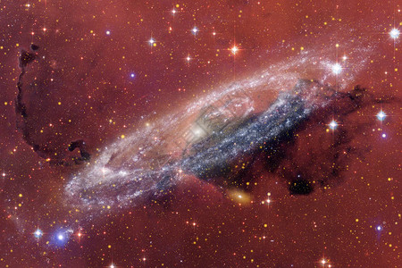 有星云星尘和亮星的宇宙银河系背景由美国航天局提图片