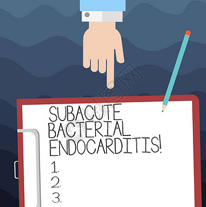 显示亚急细菌内心血管炎的文本符号心脏胡心分析内衬的感知照片感染手指向剪贴板图片