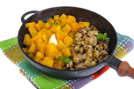 蘑菇和南瓜的蔬菜素食菜单图片