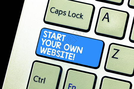显示开始您自己的网站的书写笔记商业照片展示作为扩展的个人网站键盘意图创建计算机消图片