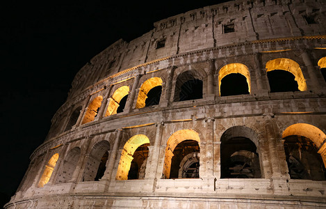 意大利罗马市夜间斗兽场背景图片
