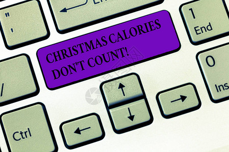 手写文字写圣诞卡路里不要T计数概念意义在假期吃任何你想吃的东西键盘意图创建计算机消息图片