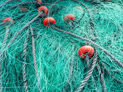 泰尔渔网和珊瑚泡沫浮体图片