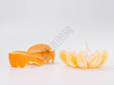 柑橘类水果橘子在白色背景与热情图片
