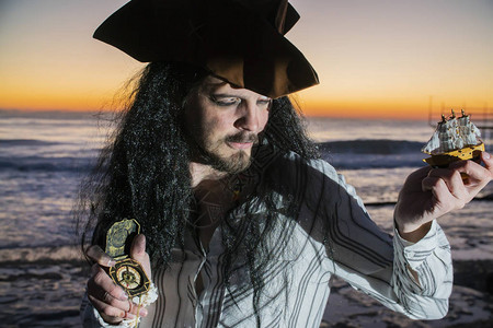 加勒比海盗卡通背景图片