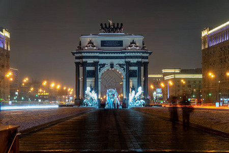 莫斯科在新年的光辉中取图片