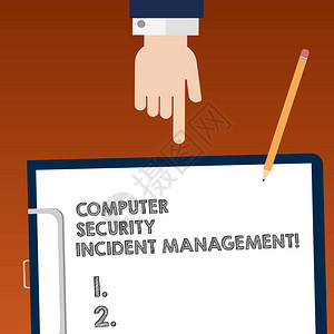 显示计算机安全事件管理的书面说明商业照片展示安全网络技术分析胡分析手用纸和铅背景图片