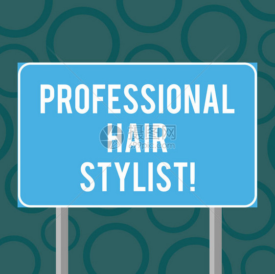展示一位职业是剪发或造型头发的展示的商业照片空白户外彩色路标照片图片