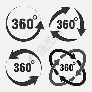 图标一组图标360度旋转旋转度数角度指示器旋转背景