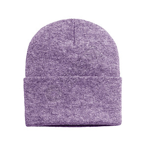 紫色编织帽Woolen冬假帽图片