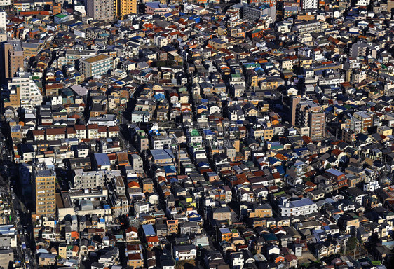 从空中看到东京的住宅图片