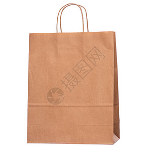 一个空的棕色纸袋废纸购物袋在白色图片