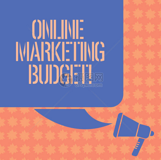 显示在线营销预算的书写笔记商业照片展示促销产品所需的成本空白方形语音气泡和扩音器照图片