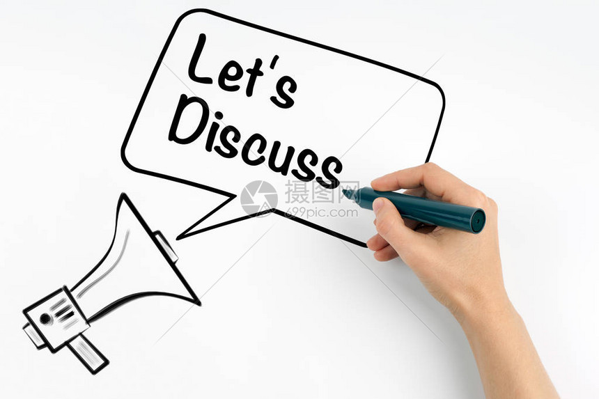 让我们讨论概念Megaphone和白高清图片下载正版图片505764071摄图网