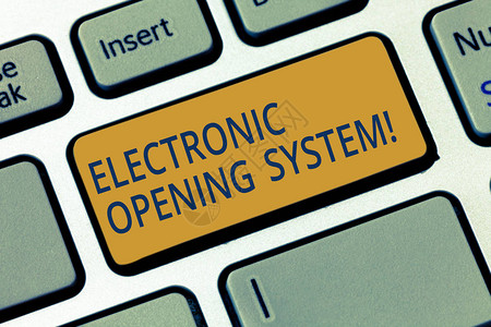 显示电子开放系统的概念手写商业照片展示电子门禁系统钥匙卡键盘意图创建计算图片