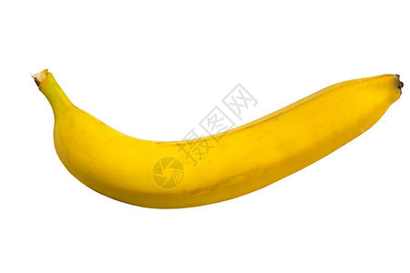 白色背景上成熟的黄色香蕉孤立图片