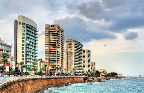 黎巴嫩首都贝鲁特的科尼切图片