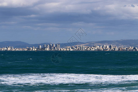 以色列国境内地中海沿岸背景图片