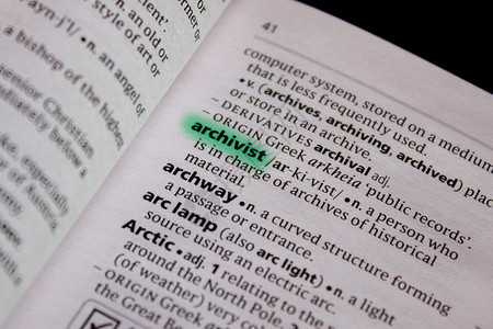 字典中的档案管理员词或短语图片