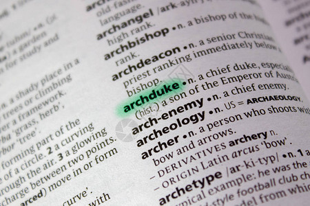 字典中的Archduke背景图片