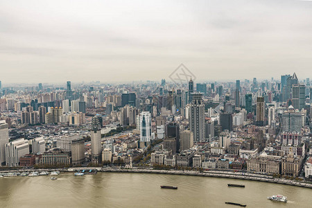 上海城市建筑景观空中观察图片