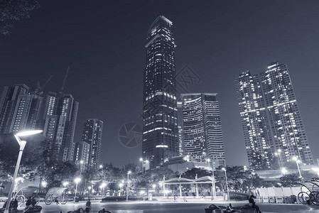 香港市现代摩天大楼和住宅楼的图片