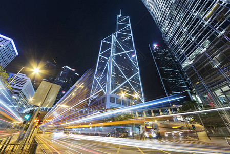 香港中区夜间交通图片