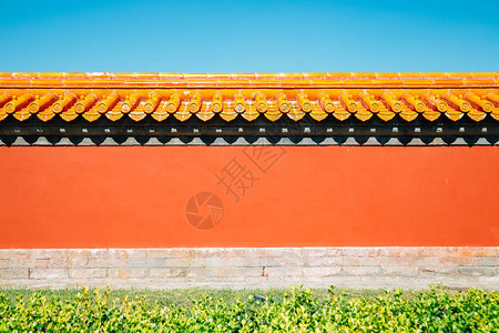北京地坛公园地坛的传统墙体背景图片